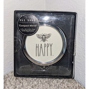 Rae Dunn Compact Mirror Happy Bee‎ 1X/10X Magnification 2.75 in New